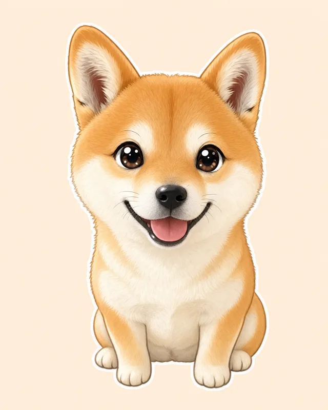 Q版兩頭身插畫（柴犬）